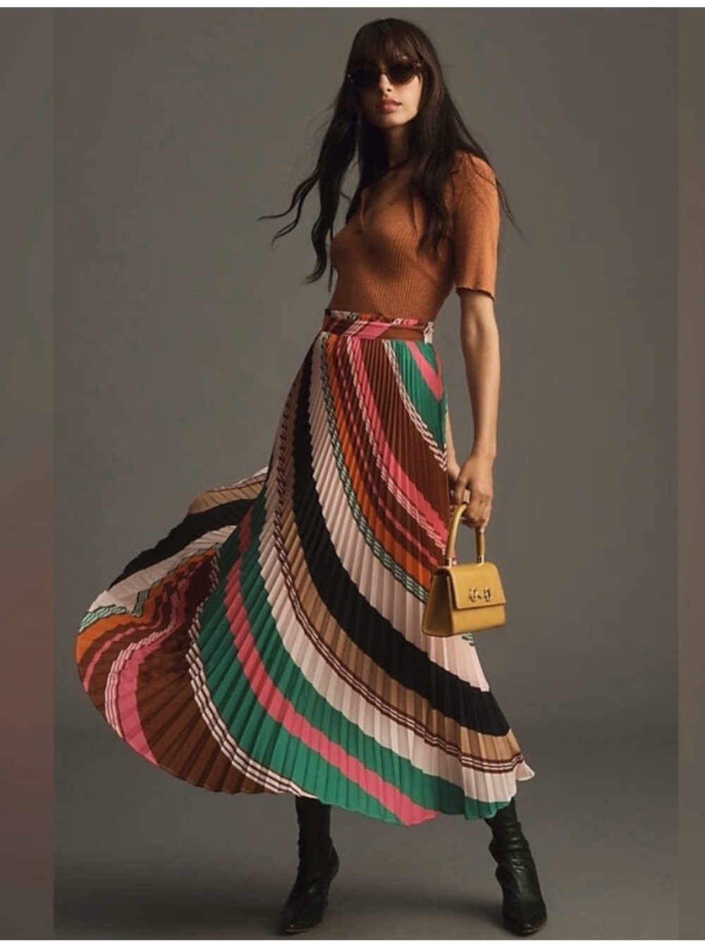 Anthropologie Maeve Pleated Maxi Skirt Size 4 Petite